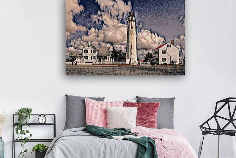 Fenwick Island Lighthouse Street View Charcoal by Bill Swartwout Photography