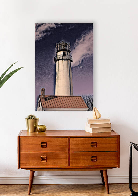 Fenwick Island Light Stands Tall in Charcoal by Bill Swartwout Photography