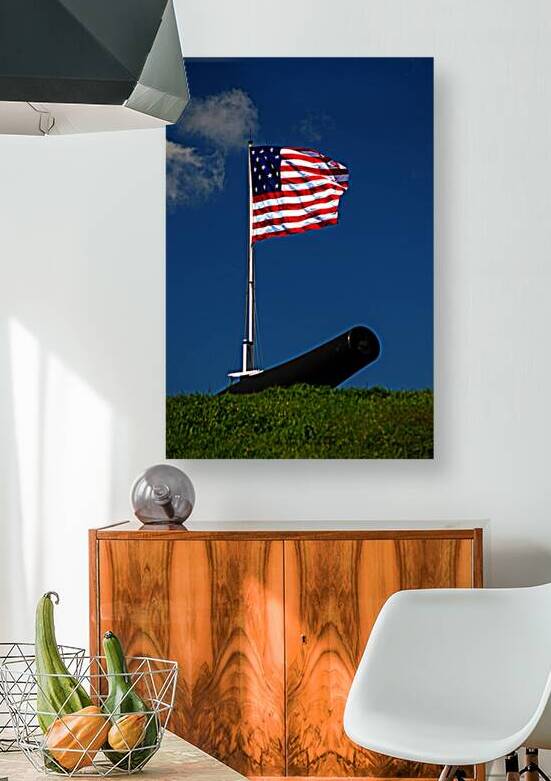 American Flag and Cannon at Fort McHenry in Baltimore MD by Bill Swartwout Photography