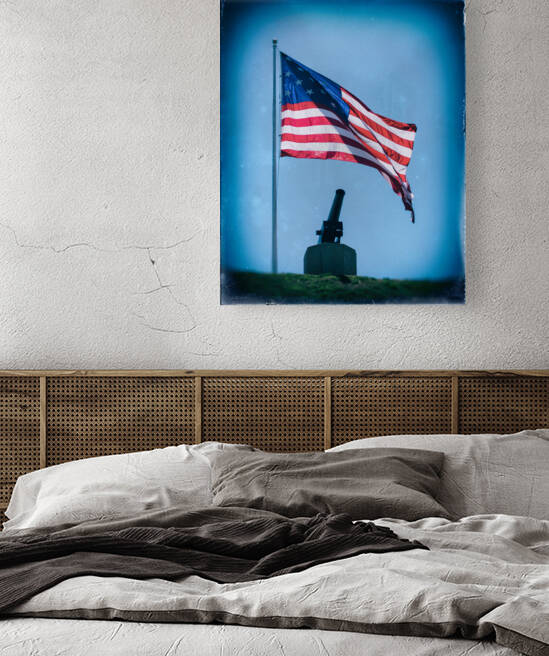 Federal Hill Flag and Cannon in a Vintage Edit by Bill Swartwout Photography