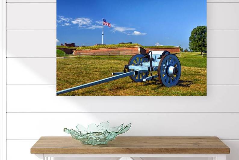 Fort McHenry Ammunition Caisson and Flag by Bill Swartwout Photography