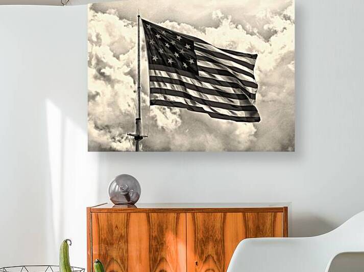 Garrison Flag Closeup at Fort McHenry in Grayscale by Bill Swartwout Photography
