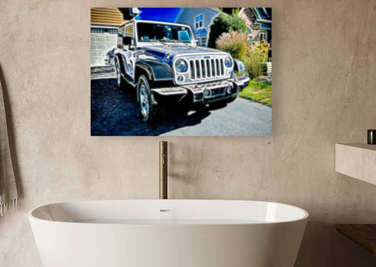 White Wrangler in My Driveway Brilliant by Bill Swartwout Photography