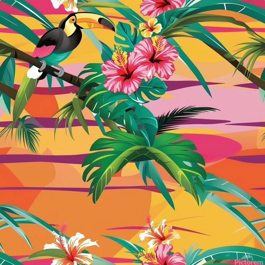 Tropical Paradise Theme A design by abdellah MEGRINI Wall Art
