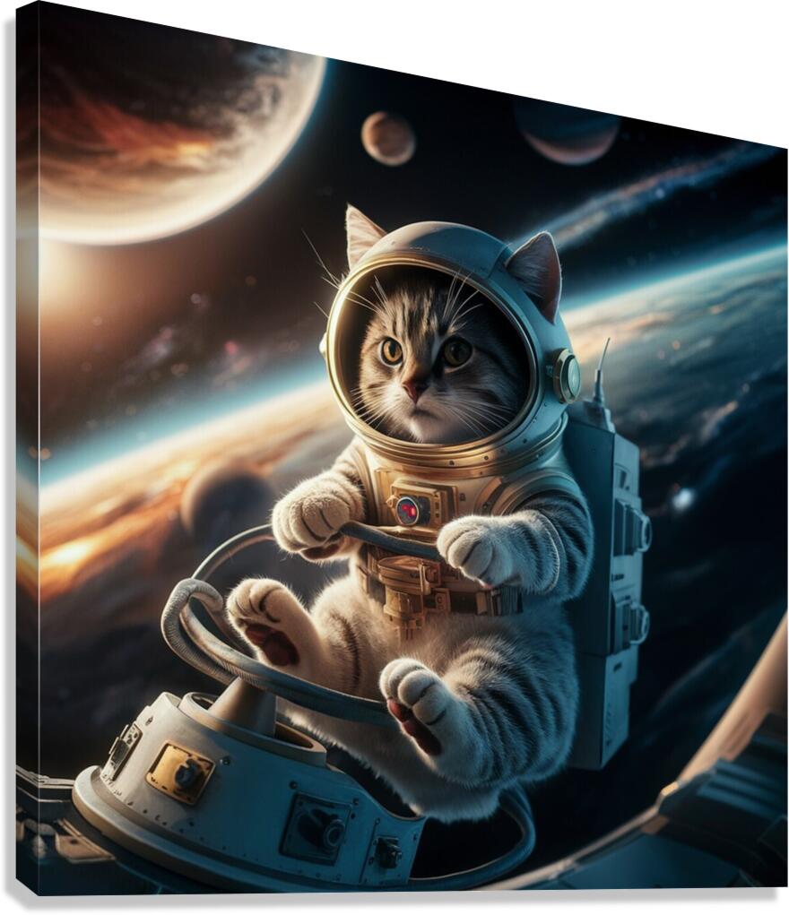 cat in the space Canvas Print