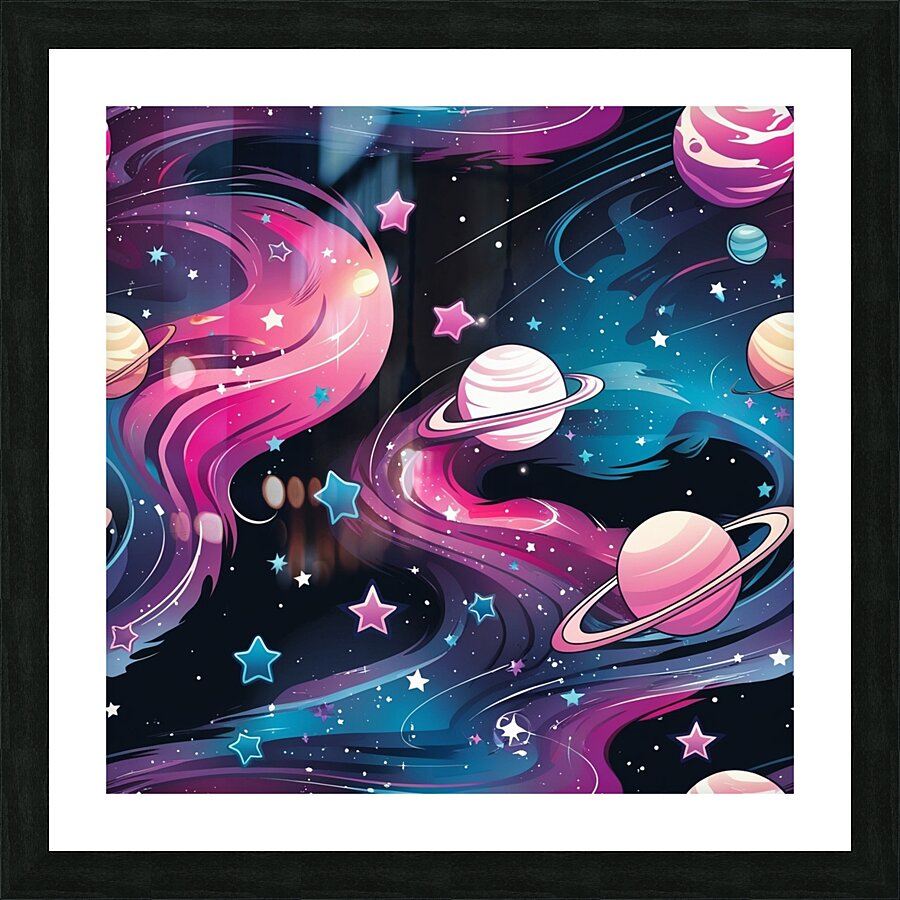  Galaxy and Stars Design  Picture Frame print