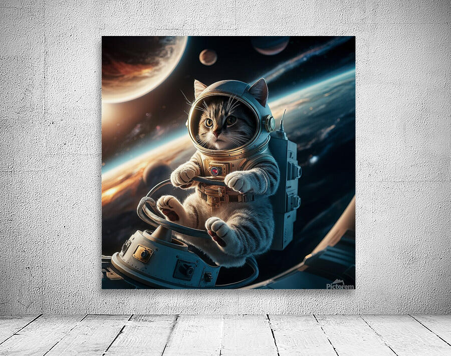 cat in the space Wall Preview