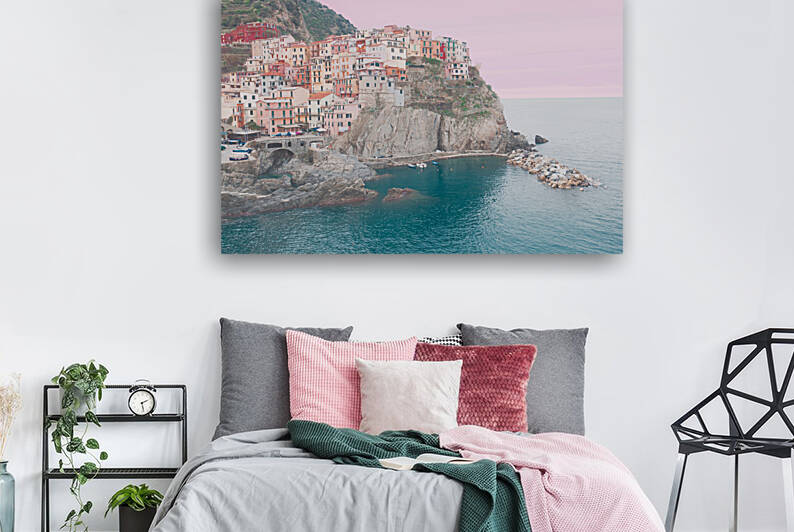 Manarola village in Cinque Terre Italy showcasing colorful houses on a cliff. by IB Photography