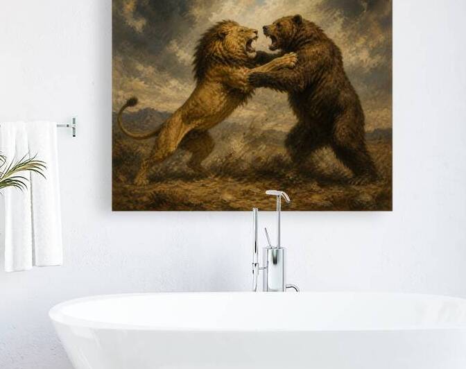 Clash of Titans: Lion vs Bear by Aries Gaming