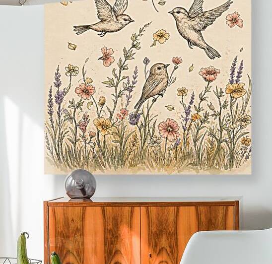 Vintage Birds & Wildflowers – Soft Nature Harmony by Aries Gaming