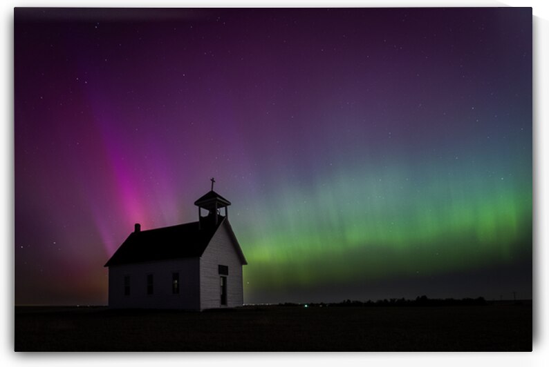 Abbot Church Northern Lights - Eastern Colorado by Owen O Connor