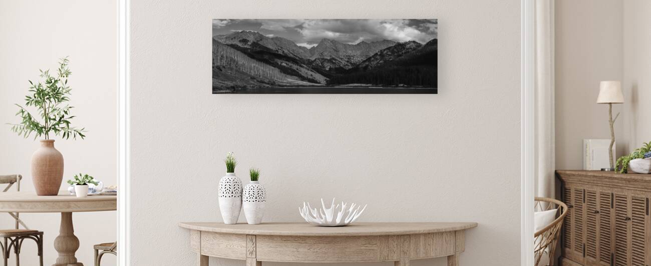 Piney River Ranch Panoramic B&W - Vail Colorado by Owen O Connor