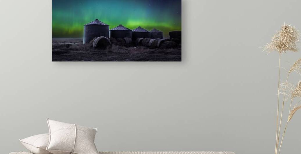 Abbot Silo Green Northern Lights - Eastern Colorado by Owen O Connor