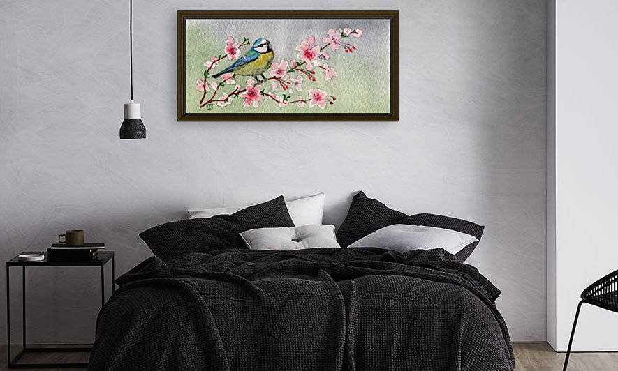 Blue Tit Bird On Cherry Blossom Tree by Joy of Life