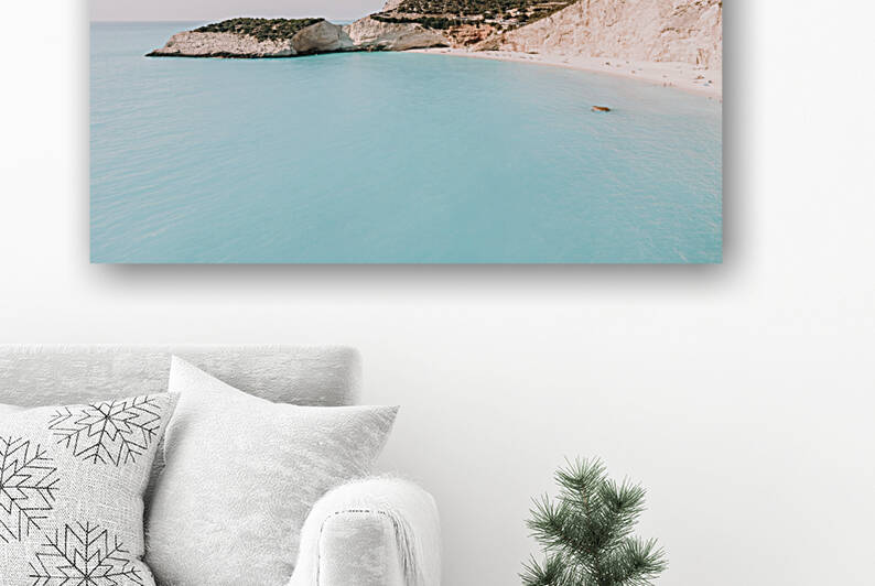 Greece Travel Print Lefkada Greece Island Travel Photography Greek Aerial Beach Aerial Greece Island Blue Island Scenic Landscape Print by Radu Bercan