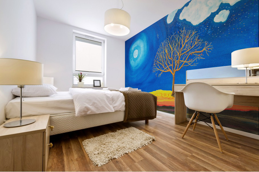 A-32 Cloud Tree Moon Mural print