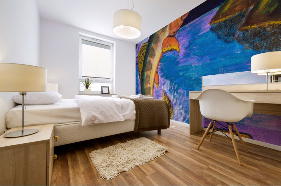  A-4Jumping Fish Mural print
