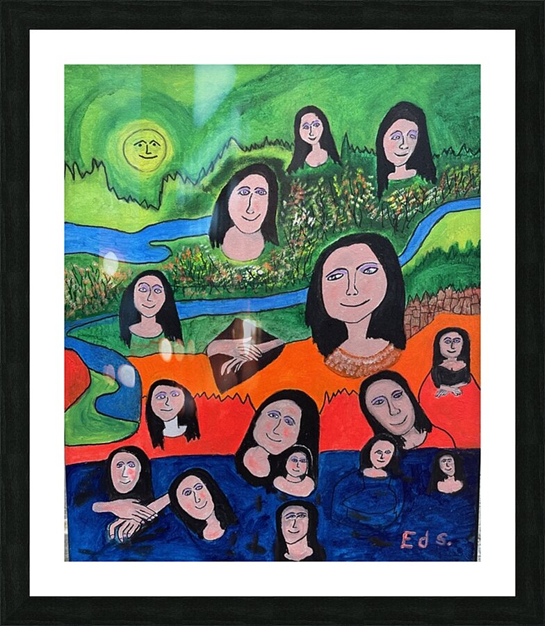 D 3 Many Monas Picture Frame print