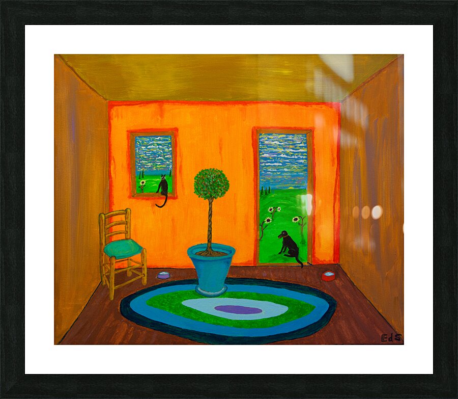 A-25Cat Tree Dog Picture Frame print