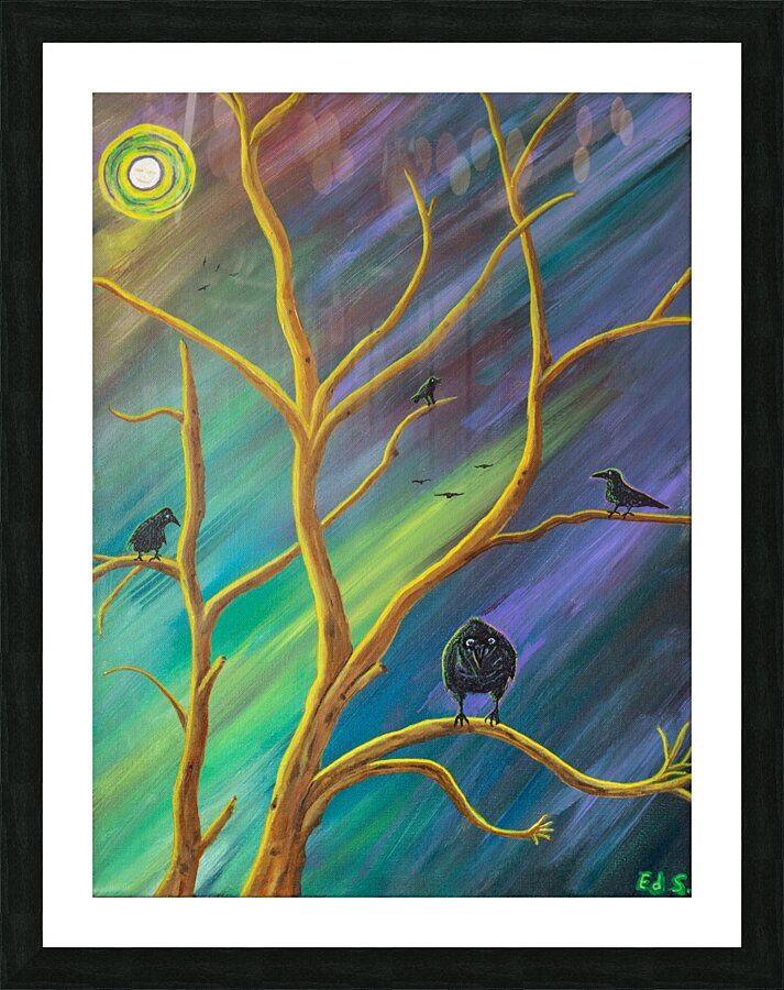 A-45Crazy Crow Picture Frame print