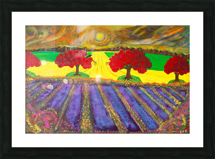A-44Lavender Fields Picture Frame print