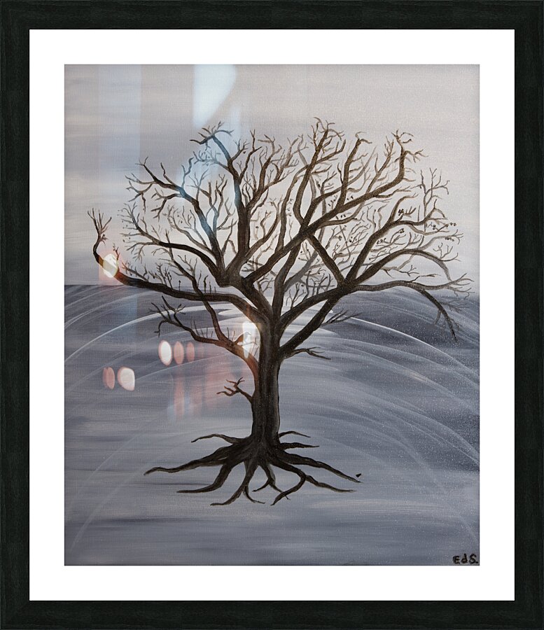 B-4 Crow in Tree Picture Frame print