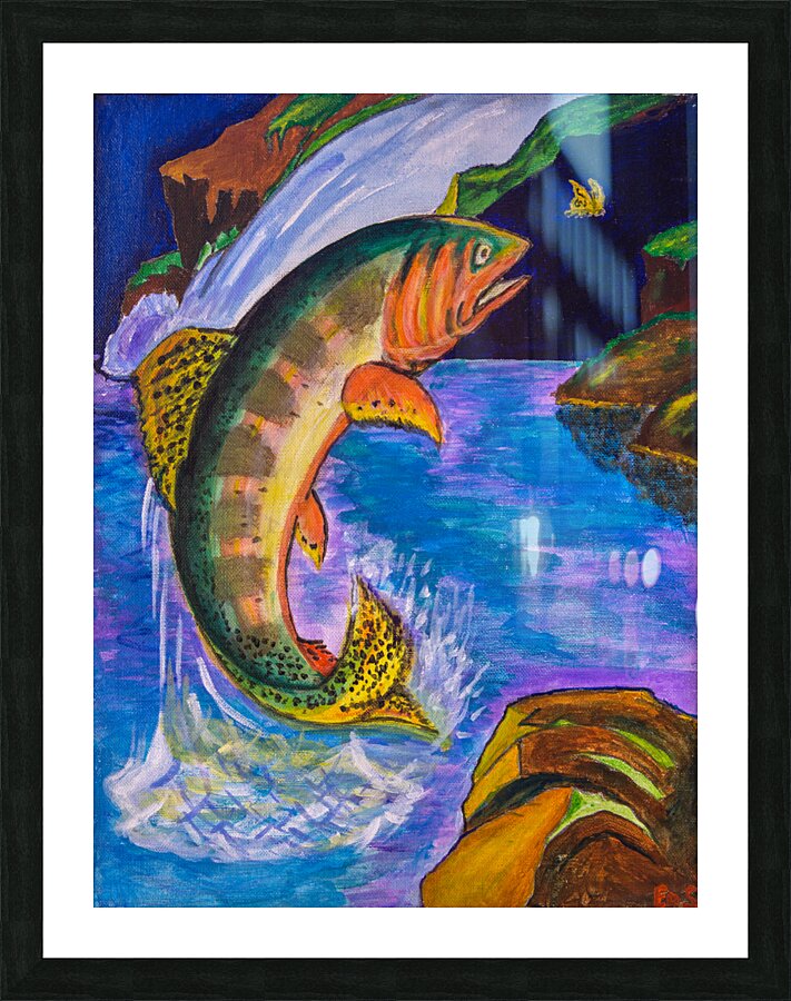  A-4Jumping Fish Picture Frame print