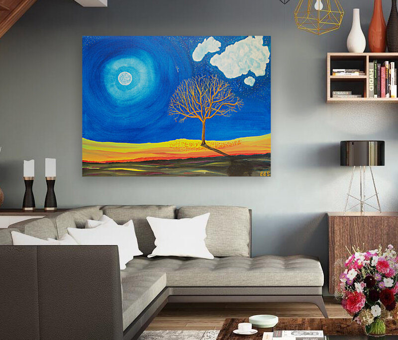 A-32 Cloud Tree Moon Reproduction