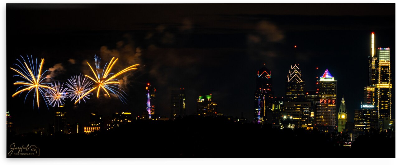 4th of July Philadelphia Blue and Gold 5x2  by Joyful Photography
