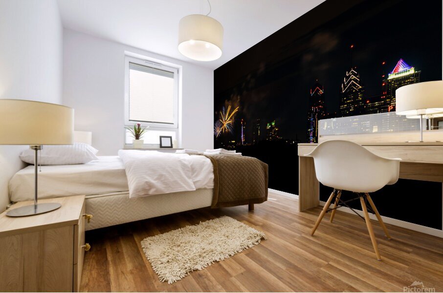 4th of July Philadelphia Blue and Gold 2x1  Mural print