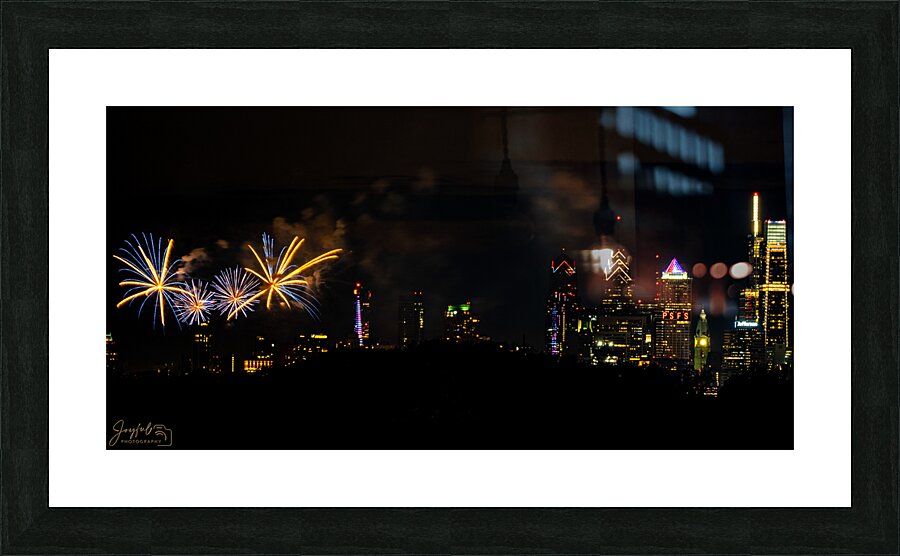 4th of July Philadelphia Blue and Gold 2x1  Picture Frame print