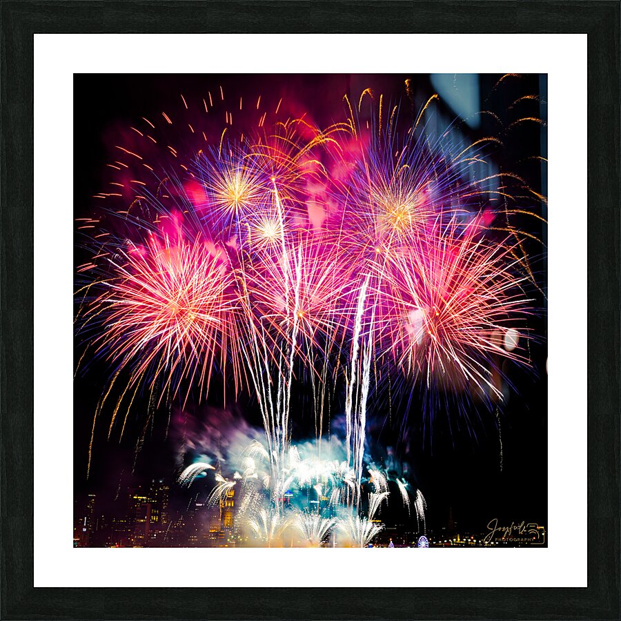NYE 2023 Philadelphia Blue and Pink 1x1 Picture Frame print