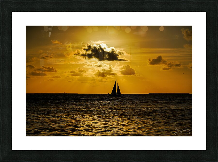 Key West Sunset Cruise Light Beams Picture Frame print