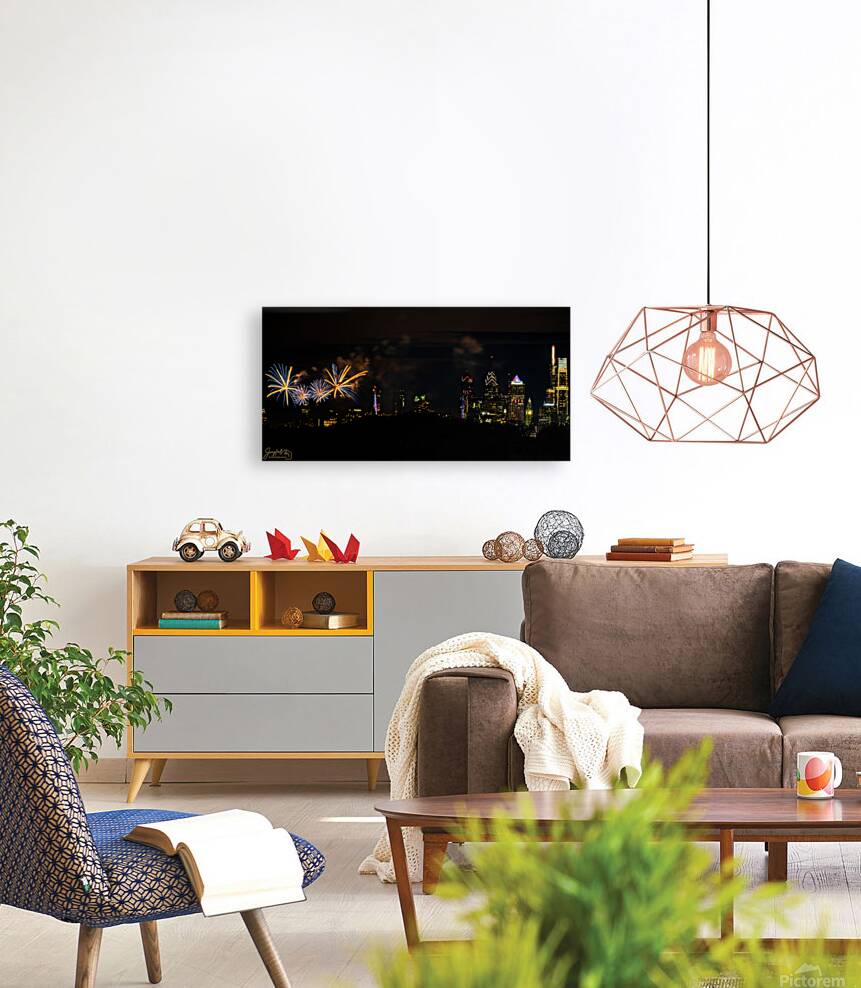 4th of July Philadelphia Blue and Gold 2x1  Reproduction