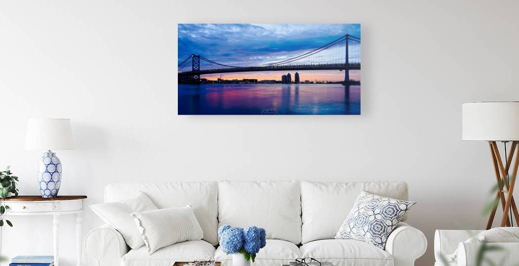Ben Franklin Bridge Magenta 2x1 by Joyful Photography