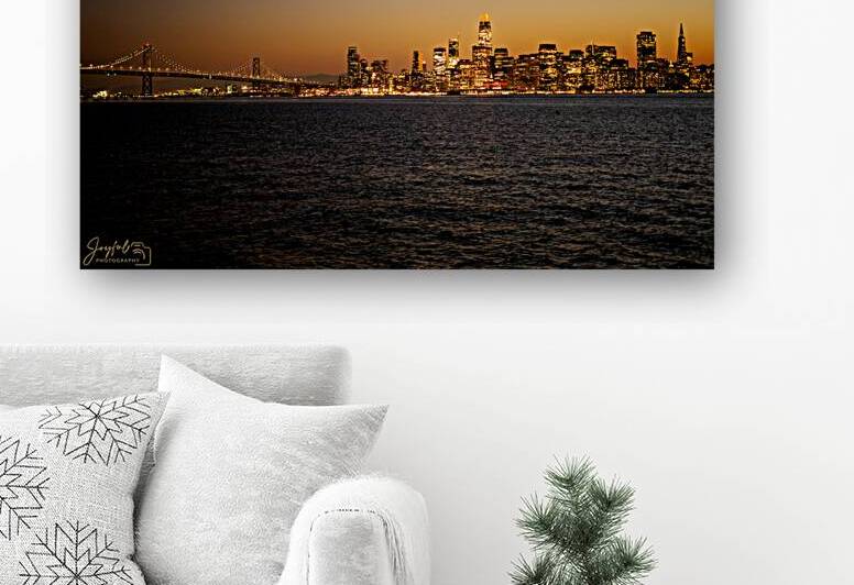 San Francisco Skyline Sunset Wide View by Joyful Photography