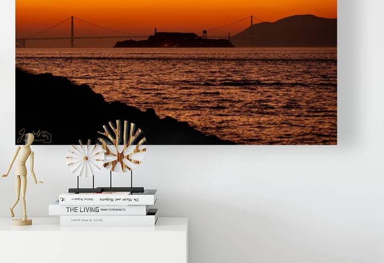 Golden Gate and Alcatraz Sunset by Joyful Photography