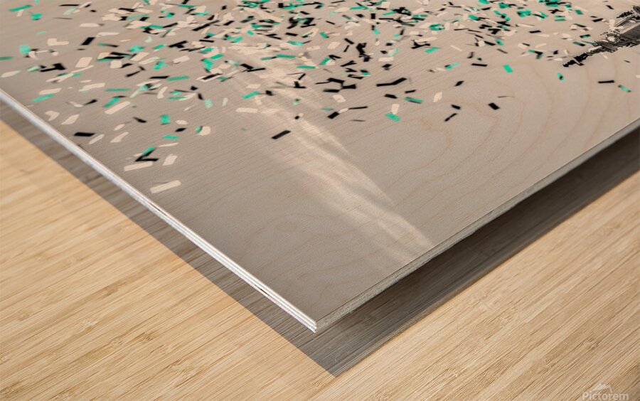 BW with Color Confetti SB Parade 2 x 3 Wood print