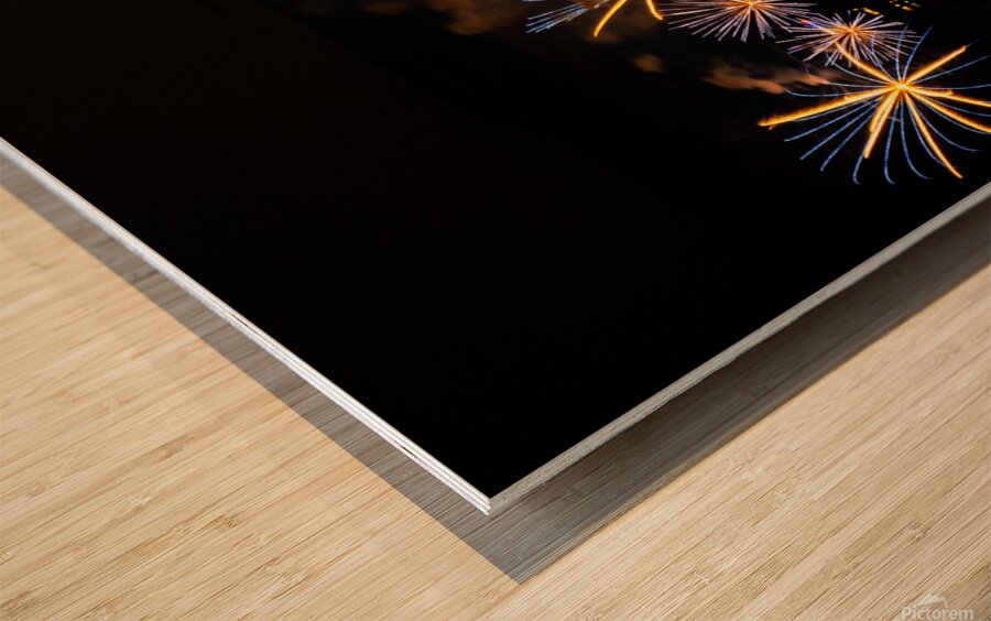 4th of July Philadelphia Blue and Gold 2x1  Wood print