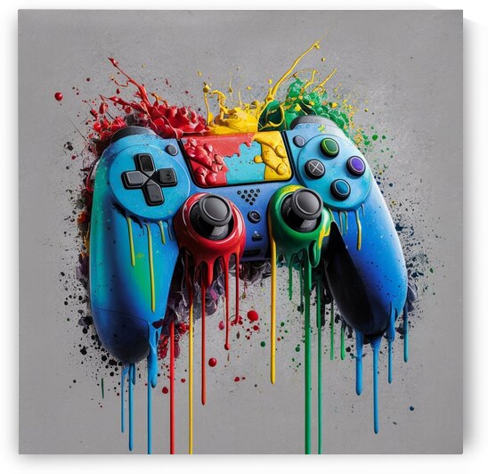 a vibrant and colorful game controller that appea by my click