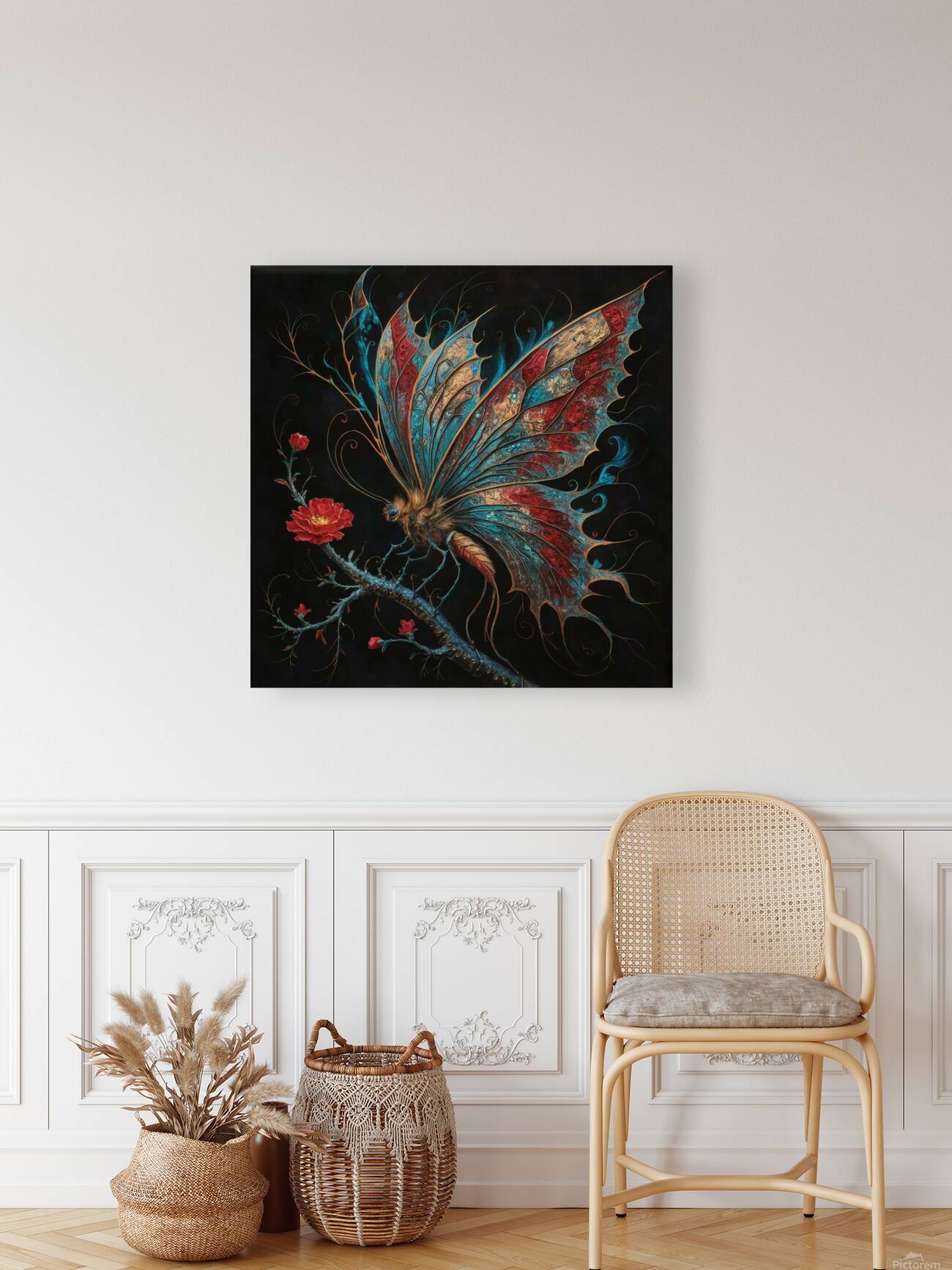 a stunning dark fantasy painting featuring a vibr Reproduction