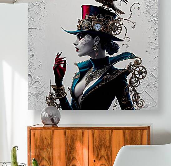 Steampunk Elegance: The Enigmatic Woman by my click