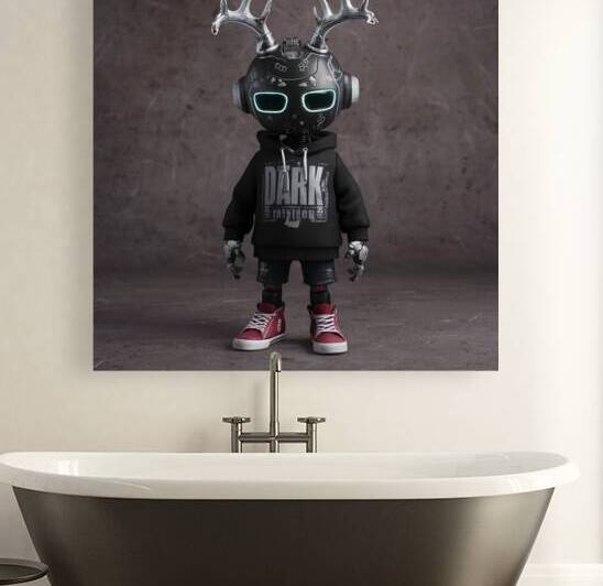 Cyber Enigma: The Dark Antlered Robot by my click