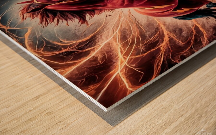 a mesmerizing portrait of the legendary superhero Wood print