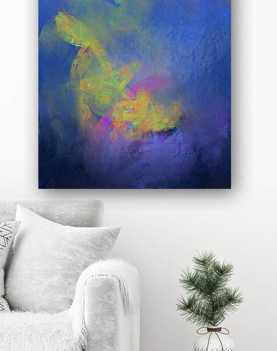 Tranquility abstract painting meditative abstract art blue colour abstract sensual abstract  by KISHAN HOLKAR ART
