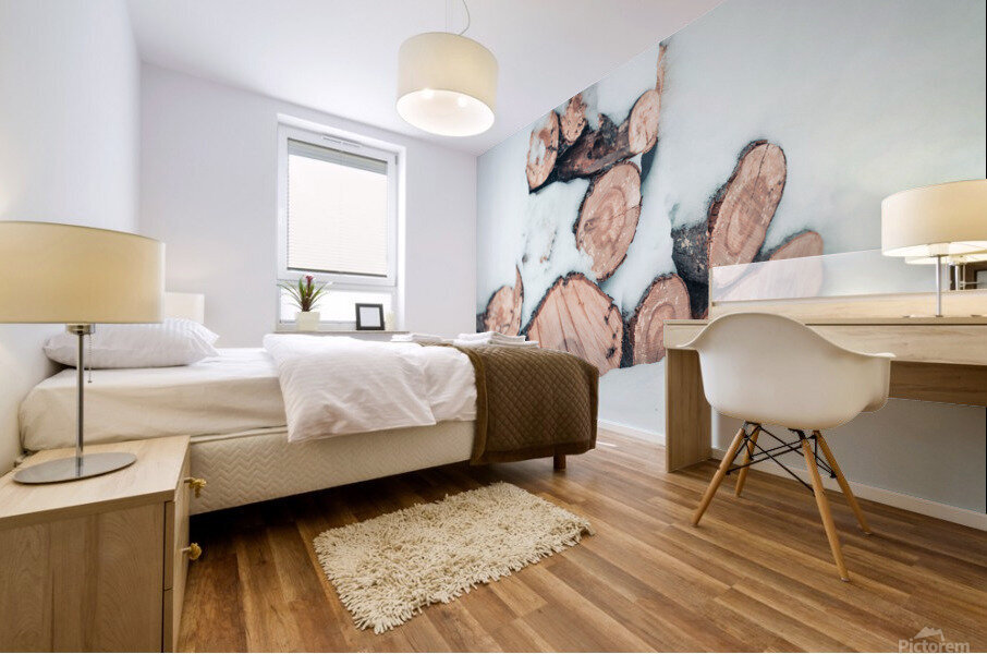 wood logs  Mural print
