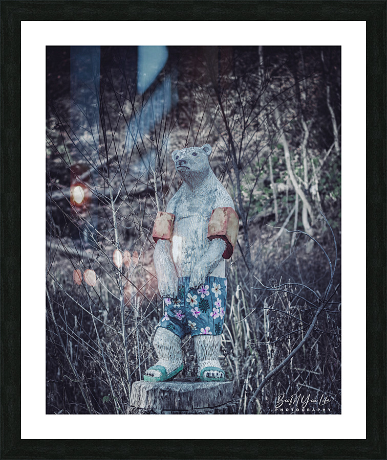 the grumpy swimmer Picture Frame print