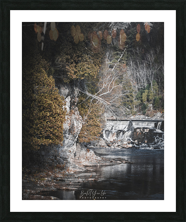 waterfall and rocks Picture Frame print