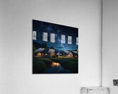 Starry Night Sky Over a Quiet Village amazing serene landscape Acrylic Print