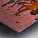 A vibrant joyful image of a group of people dancing and celebrating together Metal print